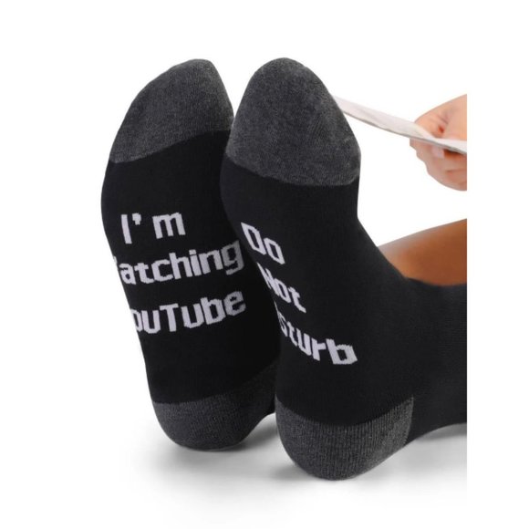 I'm Watching Youtube Do Not Disturb Socks - Picture 4 of 5